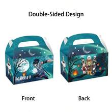 12pcs Party Favors Birthday Party Decorations Paper Gift Bags Handle Candy Box Handheld Paper Box Gift Anime Narutos Gift Bag Kraft Paper Flat Mouth Bag Sticker Set Birthday Party Gift Candy Box Set Party Supplies - A - View 6