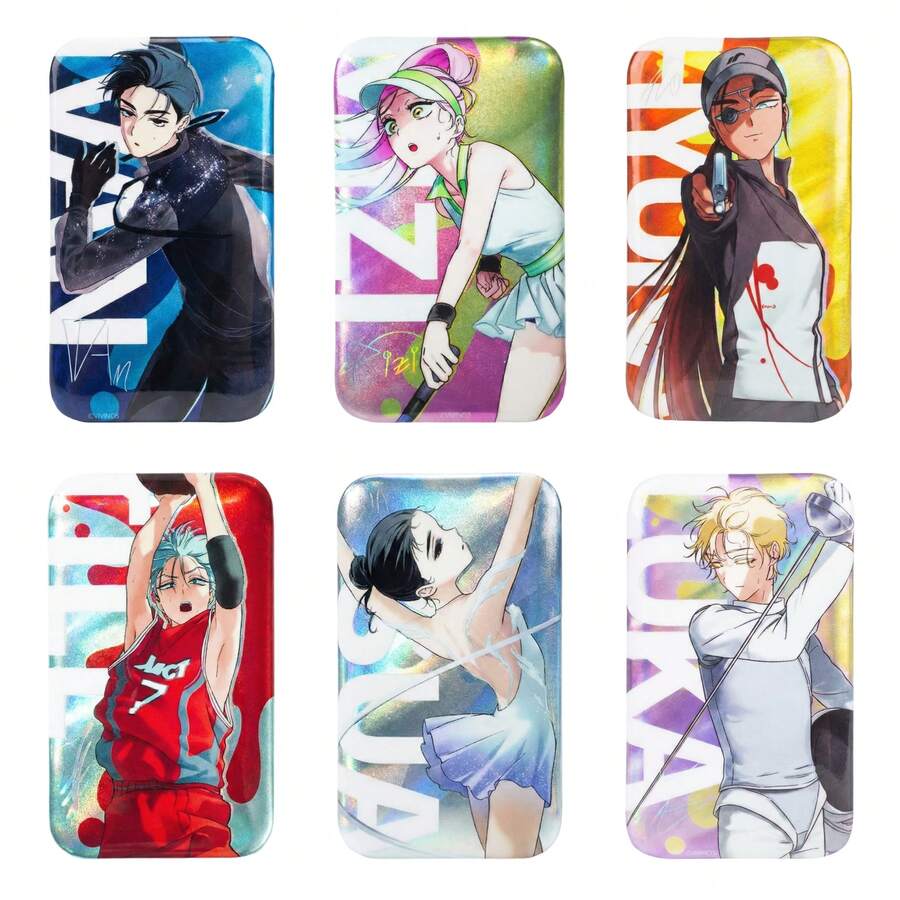 ONE PIECE Alien Stage Passion Love Series Blind Bag Holographic Buttons, Official Anime ALNST Merch Rectangular Pins For Ita Bags - Multicolor - View 1