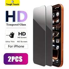 9H Hardness Tempered Glass Screen Protector, Compatible With IPhone 7-17 Series, Full Screen Coverage, Anti-Scratch, Anti-Peeping, Smooth Touch, Zero Latency - Black - View 8