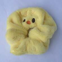 High Quality Elastic Cartoon Stray Dog "STAY" Curly Hair Scrunchie, Cartoon Embroidered Rabbit Fur Hair Tie, Korean Style - Multicolor - View 10