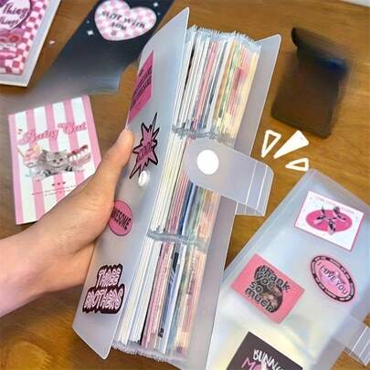 1pc/Set Extra Large Capacity Photo Album | Each Album Can Hold 84 Photos, Durable Portable Memory Book Suitable For Postcards And Movie Tickets, Perfect Travel Scrapbook, Transparent Plastic Rectangle, 5 Occasions Can Be Used Freely