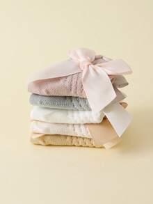 5 Pairs Children's Spring/Summer Mesh Bow Lace Princess Socks, Breathable Mid-Calf Socks For Infants - Multicolor - View 6