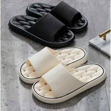 2.5厘米厚EVA防滑拖鞋，纯色室内家居男女情侣款，新款浴室防滑按摩凉鞋。防滑耐磨，轻便舒适。鞋底排水孔设计，防止积水和脚臭。 - 黑色 - 查看 6