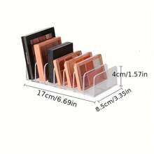 1pc 7-Compartment Transparent Desktop Makeup Organizer, Durable Acrylic Material, Makeup Kit, CD And Glasses Accessories - Space-Saving, Dorm, Vanity, Bathroom Powder Box And Desktop Storage Rack, Travel Supplies - Multicolor - View 14
