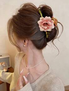 1个波西米亚风优雅花卉发爪，绿色藤蔓缠绕发爪 - 彩色 - 查看 6