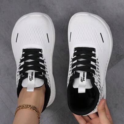 Women's Spring New Running Shoes, Wide Fit Sports Shoes; Mesh Breathable Non-Slip Athletic Casual Shoes, Suitable For All Seasons