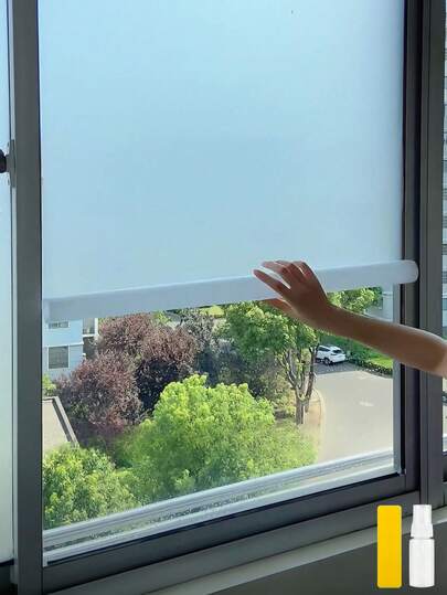 磨砂玻璃窗隐私膜，无胶磨砂玻璃窗膜，静电吸附，可移除，阻隔紫外线和热量，防眩光，装饰浴室客厅