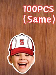Custom Face Stickers, Photo Stickers, Personalized Baseball-Themed Face Stickers, Custom Stickers, Teen Birthday Party Photo Stickers, Party Sponsor Stickers - Multicolor - View 28