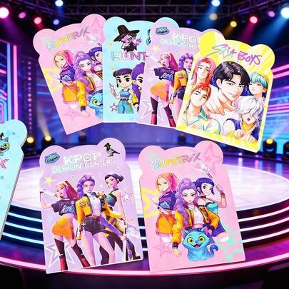 5本《鬼灭之刃》韩版迷你笔记本，高品质学生文具礼品，迷你便携骑马钉装订口袋笔记本