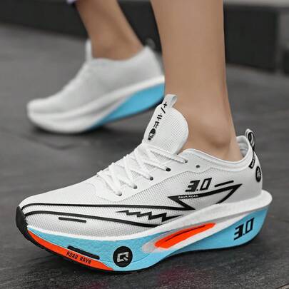 Men's Lightweight Running Shoes, Carbon Fiber Technology, Breathable Design, Non-Slip Outsole, Suitable For Marathon And Fitness Training