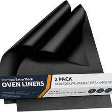 2/5pcs Large Thick Oven Liners, 17"X25", Black Kitchen Accessories To Keep Oven Clean - Black - View 6