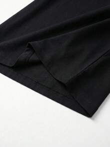 FRACTYR Men's Casual Street-Style Distressed "BOOM" Letter Print Round Neck Short Sleeve T-Shirt, Summer - Black - View 7