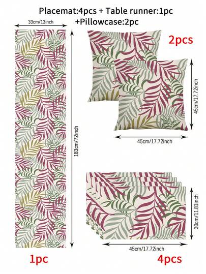 1/4/5/6/7pcs Spring/Summer Floral, Butterfly Decor Set, Beautiful Home Decoration For Living Room, Bedroom, Dining Room, Linen-Like Material, Multi-Size Options, Dining Table Decor, Fireplace Scarf, Placemats, Coasters