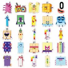 50pcs Interesting Numeric Building Block Cartoon Doodle Stickers, Cute Numeric Building Block Toy Decorative Stickers Suitable For Water Bottles, Guitars, Luggage, Phone Cases, Laptops, Skateboards, Gifts - A - View 6