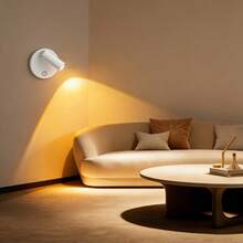 Rechargeable LED Wall Lamp, Magnetic Spotlight, Dimmable Painting Light, Bedside Reading Lamp, Eye-Caring Bedroom Night Light, Wireless & No Drilling Required, 360° Rotatable Touch Control - one-size - View 9