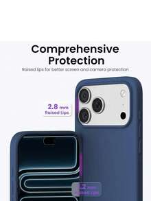 New Luxury Shock-Resistant Soft Case, Deep Blue Series, Compatible With IPhone 17/16/15 Pro/14 Plus/13/12/11/17 Pro Max/Air, Anti-Fall Smooth, Anti-Shock Design, Fashion Minimalist, Skin-Friendly Material. - Navy Blue - View 5