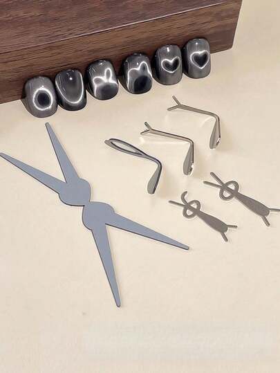 6件套猫眼指甲油凝胶磁性套装，强力磁铁，加厚Y型心形多功能美甲磁性工具，美甲用品，美甲工具，美甲工具，指甲，美甲工具，适用于贴片式美甲