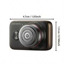 SKYWORTH Metz Single-Blade Rotary Electric Shaver – 15 Replaceable Blades, 0.1mm Floating Foil, Ultra-Thin Comfort Fit, 50% Efficiency Boost, IPX7 Waterproof, Compact Aluminum Body, Travel-Friendly, Includes Leather Case, Nose Hair Trimmer, USB Charging. - Multicolor - View 3