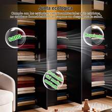 5 Capas Librero, Librero Organizador, Puerta Doble Alacena - Negro - Ver 8