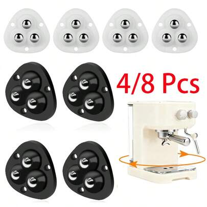 4/8 个装自粘式脚轮，适用于厨房电器滚轮，360°旋转万向轮，适用于储物箱和垃圾桶 - 家具通用滑轮