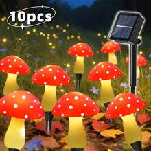 8/12/20个装LED太阳能蘑菇形地插灯,8种照明模式,户外花园小径草坪装饰,适合复活节派对氛围 - 暖白色 - 查看 13