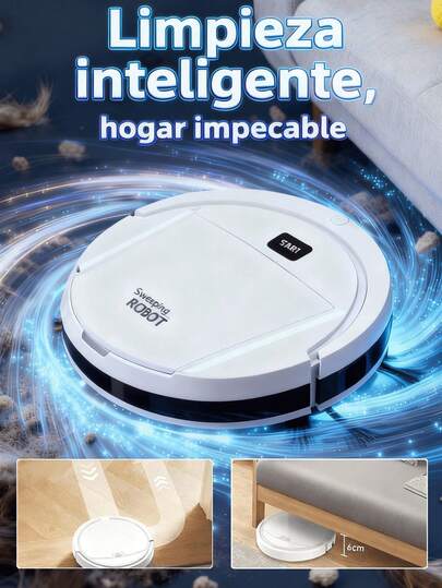 Aspiradora Robot Inteligente, Diseño Delgado y Moderno, Limpieza Autónoma para Suelos Duros y Alfombras, Ideal para Hogares con Mascotas o Niños, Regalo Premium en Celebraciones como Día de la Madre, Día de San Valentín, Navidad, Año Nuevo, Día de los Muertos, Grito de Independencia, Cyber Monday, Semana Santa, Graduaciones, Bodas, Fiestas de 15 Años, Aniversarios y Día Internacional de la Mujer