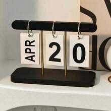 1pc Nordic Style Luxury Flip Calendar Desktop Decor, Home Living Room Entryway Office Bookshelf Ornament - A - View 1