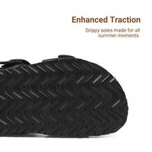 Girls Boys Slides For Kids Non-Slip With Adjustable Straps For Indoor & Outdoor Toddler Little Kid/Big Kid - 黑色 - 查看 6