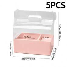 5pcs Transparent Flower Cake Boxes, Can Be Reused,Fits 4-Inch Cakes, Clear Gift Packaging Boxes, Bouquet Style Dessert Display Boxes, Suitable For Birthday, Wedding And Holiday - View 4
