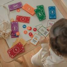 Pretend Play Felt Money Educational Montessori Toy Dollars Bills Coins Wallet S Counting Set Toddlers STEM Gift Rainbow - As Pic - View 8