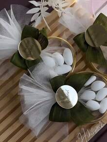 50pcs/Set Wedding Metal Floral Wreaths, Suitable As Wedding And Reception Guest Favors, Woven Rings, Dreamcatcher Rings, DIY Dreamcatcher Craft Materials, Also Suitable For Party Decoration - A - View 3