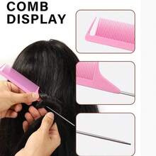 Hair Styling Combs Set ,Topsy Hair Tail Tools Styles Of Rat Tail Comb,Bristle Teasing Slick Back Hair Brush,1pc Edge Control Brush,Eyebrow Brush,For Woman Wet Dry Curly Hair - View 8