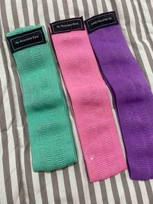 3pcs/Set Elastic Resistance Bands, Yoga Hip Bands, Fitness Leg Bands, Suitable For Squat Training, Outdoor Gym Hip Workout - Multicolor - View 12