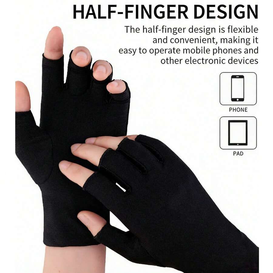 轻便透气防滑露指驾驶/骑行手套，兼容触屏，夏季款 - 彩色 - 查看 1