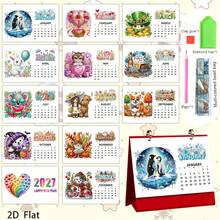 2027 Calendrier de peinture de diamant à motif mignon pour les vacances, Calendrier du Nouvel An, Calendrier de bureau, Chaque page a des motifs différents, Fait main créatif, Support de calendrier pour décoration de bureau, salon, Décoration de vacances, Cadeau pour petite amie, Cadeau sincère, Cadeau parfait, Cadeau de Nouvel An, Cadeau de Noël - Ensembles - Voir 14