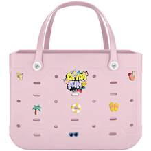 1pc X-Large EVA Rubber Tote Bag/Beach Bag, EVA Women's Fashionable Casual Shopping Bag, EVA Backpack Tote Bag, Washable, Durable, Lightweight Beach Tote Bag, Travel Tote Bag, Women's Picnic Shoulder Bag - Suitable For Beach, Pool, Vacation, Shopping, Camping, And Hiking. - 彩色 - 查看 13