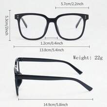 3pcs Unisex Rectangular Frame Glasses, Campus Style Glasses Can Modify Face Shape For Daily Wear - Multicolor - View 6