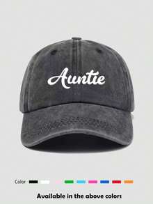 1顶印有“阿姨”字样的休闲复古棒球帽，遮阳帽，卡车帽，做旧棒球帽，男女通用，适合日常外出、旅行、度假、探访亲朋好友等场合。 - 多色 - 查看 3