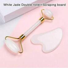 一套奢华粉色天然玫瑰石英滚轮刮痧板，采用优质玫瑰石英材质，具有抗衰老护肤、放松肌肉、淡化细纹、缓解眼部浮肿的功效，适用于面部美容按摩，是毕业、新年、情人节的理想礼物。 - 升級款 - 查看 7