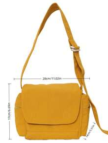 1 pieza Bolso de hombro unisex de moda, bolso cruzado tipo mensajero con solapa de estilo coreano casual y versátil, minimalista - Multicolor - Ver 13