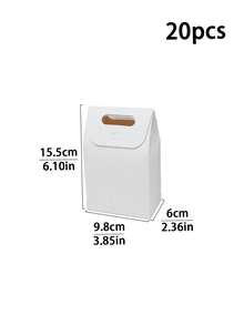 10/20 túi giấy Kraft nhỏ màu trắng có cửa sổ, hộp đựng bánh ngọt, túi đựng kẹo nougat mini, bánh quy, kẹo, bánh bích quy, đồ ăn nhẹ, quà tặng, túi giấy. - Xem 12