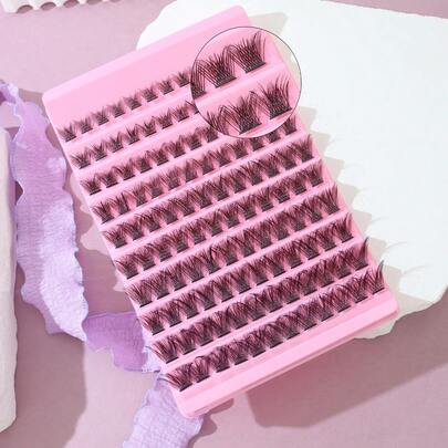 10 filas W02 de pestañas postizas esponjosas y rizadas de 8-16mm con autoadhesivo, pestañas postizas naturales y suaves