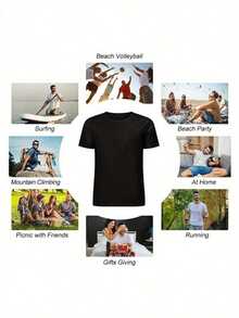Camiseta Divertida de Chihuahua con Sombrero de Vaquero para Mamá y Papá de Perro, Camiseta de Algodón a la Moda de Manga Corta, Estilo Urbano, Cómoda y Adecuada para Hombre, Camiseta con Cuello Redondo, Súper Suave, Transpirable, Absorbente de Humedad, Regalo para Hombre - Negro - Ver 4