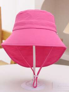 1顶可调节儿童遮阳帽，宽檐渔夫帽，适合1-10岁男孩女孩，夏季防紫外线颈部遮阳帽 - 彩色 - 查看 13