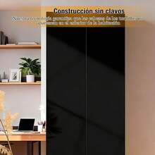 5 Capas Librero, Librero Organizador, Puerta Doble Alacena - Negro - Ver 6