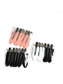 10个黑色和白色粉色简约时尚女士无痕刘海发夹化妆无痕发夹侧夹适合日常洗脸、化妆和护肤休闲场合 - 彩色 - 查看 5