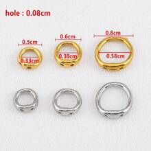10个不锈钢双孔闭合开口圈，适用于DIY项链、手链、珠宝配件 - 10Pcs - 查看 2