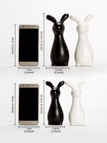 1 pieza Decoración de Pascua con forma de conejo, diseño creativo, artesanía de cerámica exquisita, estilo minimalista, adecuado para escritorio, oficina, estantería, mesa de noche, sala de estar, decoración festiva, una opción de regalo ideal - Multicolor - Ver 12