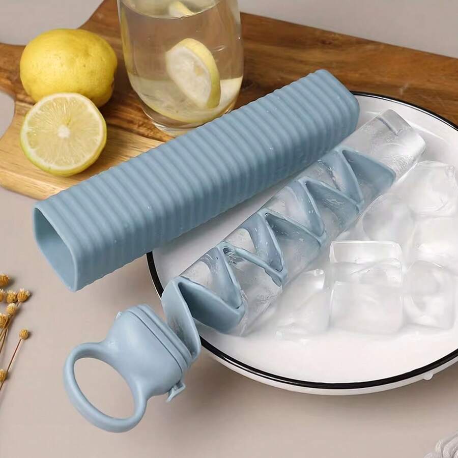 1pc Retractable Ice Cube Tray, Creative Ice Cube Mold, Household Ice Maker, Ice Pop Mold, Silicone Ice Cube Tray, Portable Homemade Quick Freeze Ice Box, Kitchen Ice Cube Mold