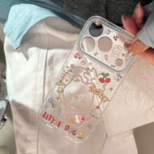 Étui de téléphone mode minimaliste avec motif de chien mignon GUCADI Transparent compatible avec iPhone 16 Pro Max, 13, 11, 15. Étui de téléphone avec dessin de chien de dessin animé mignon, style dessin animé, géométrique, minimaliste, adorable, à la mode Ins, cadeau de printemps - Transparent - Voir 7